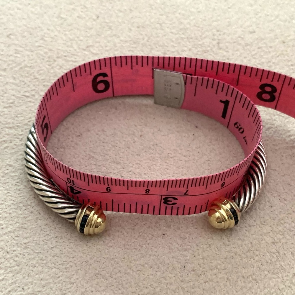 RARE VINTAGE Yurman sapphire gold dome cable bracelet - Picture 9 of 11